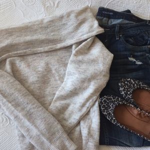 Oatmeal Heather off shoulder sweater H&M